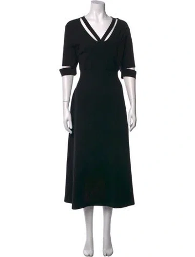 Pre-owned Tory Burch Wool Midi Length Dress W/ Tags In Black