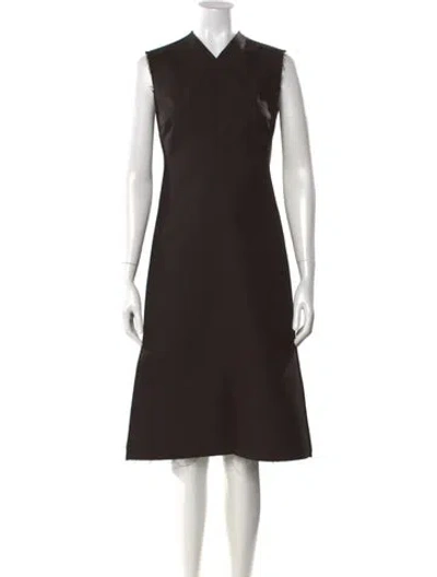 Pre-owned Tory Burch Wool Midi Length Dress W/ Tags In Brown