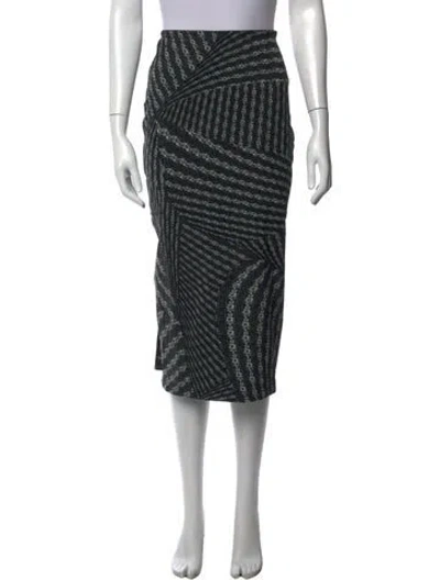 Pre-owned Tory Burch Wool Midi Length Skirt In Black