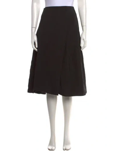 Pre-owned Tory Burch Wool Midi Length Skirt In Black