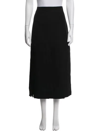 Pre-owned Tory Burch Wool Midi Length Skirt In Black