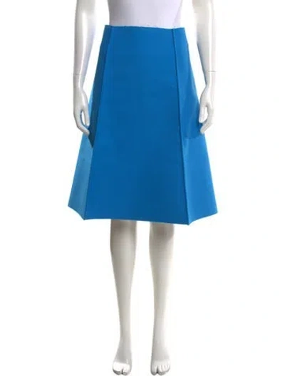 Pre-owned Tory Burch Wool Midi Length Skirt In Blue