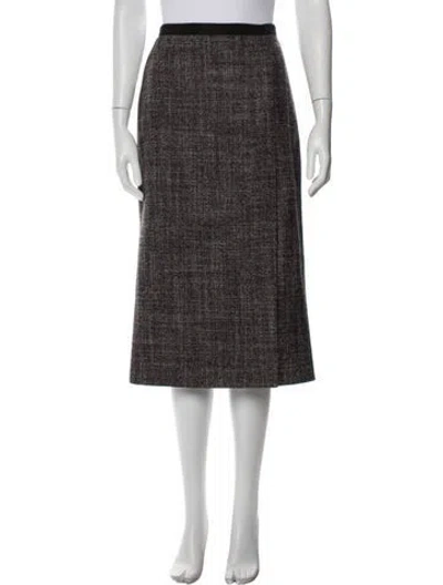 Pre-owned Tory Burch Wool Midi Length Skirt In Brown
