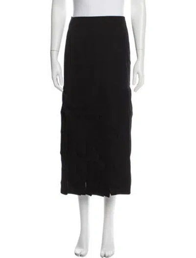 Pre-owned Tory Burch Wool Midi Length Skirt In Gray