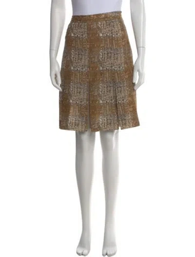 Pre-owned Tory Burch Wool Midi Length Skirt In Neutral
