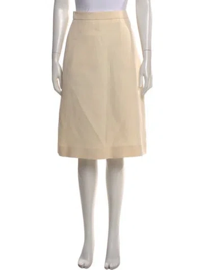 Pre-owned Tory Burch Wool Midi Length Skirt In Neutral