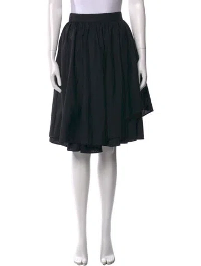 Pre-owned Tory Burch Wool Midi Length Skirt W/ Tags In Black