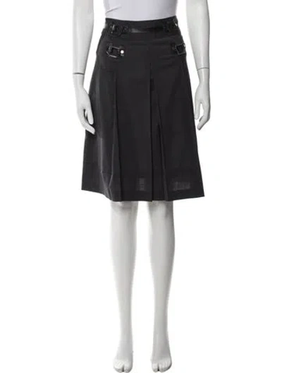 Pre-owned Tory Burch Wool Midi Length Skirt W/ Tags In Black