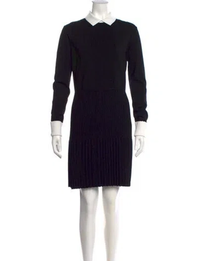 Pre-owned Tory Burch Wool Mini Dress In Black