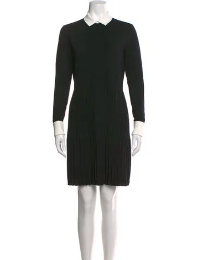 Pre-owned Tory Burch Wool Mini Dress In Black