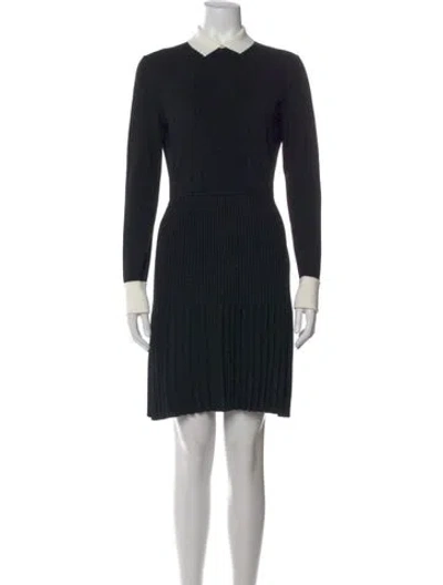 Pre-owned Tory Burch Wool Mini Dress In Black