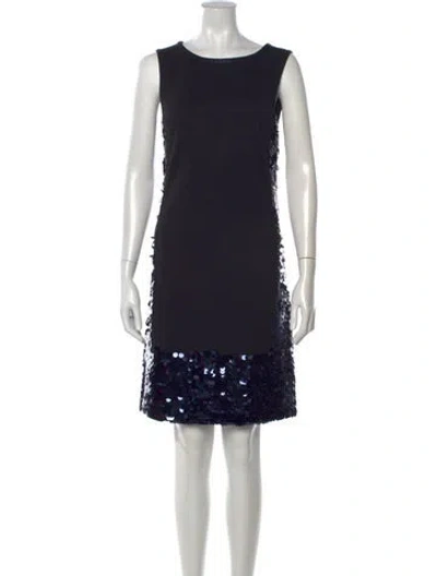 Pre-owned Tory Burch Wool Mini Dress In Black
