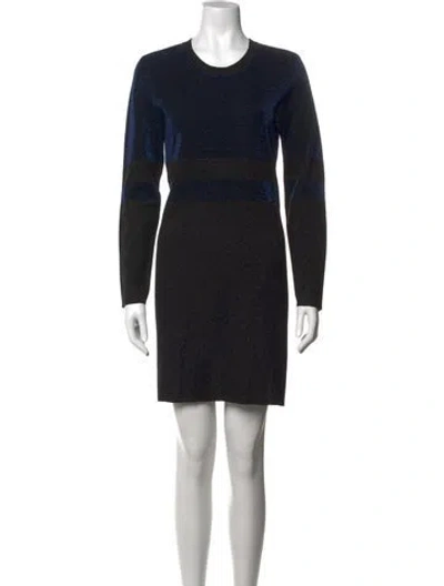 Pre-owned Tory Burch Wool Mini Dress In Black