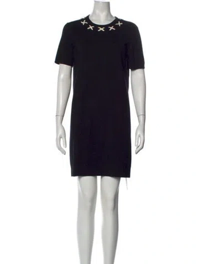 Pre-owned Tory Burch Wool Mini Dress In Black