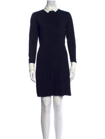 Pre-owned Tory Burch Wool Mini Dress In Black