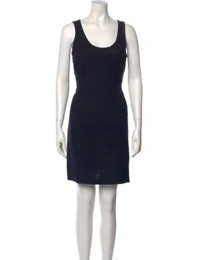 Pre-owned Tory Burch Wool Mini Dress In Blue