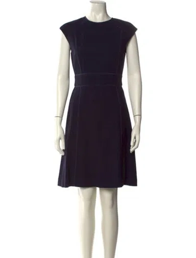Pre-owned Tory Burch Wool Mini Dress In Blue