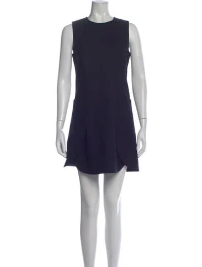 Pre-owned Tory Burch Wool Mini Dress In Blue