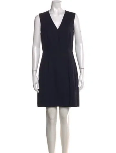 Pre-owned Tory Burch Wool Mini Dress In Blue