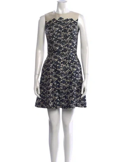 Pre-owned Tory Burch Wool Mini Dress In Blue
