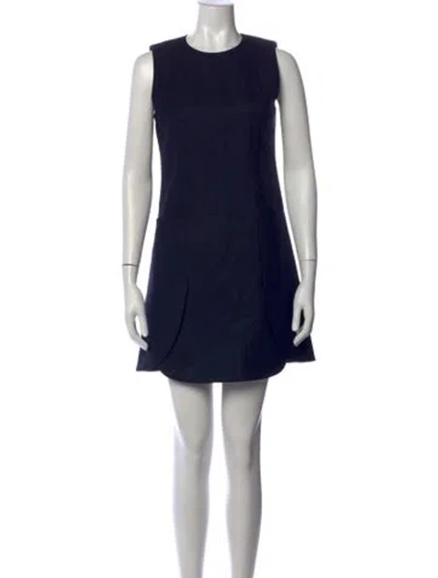 Pre-owned Tory Burch Wool Mini Dress In Blue