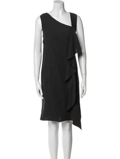 Pre-owned Tory Burch Wool Mini Dress In Gray