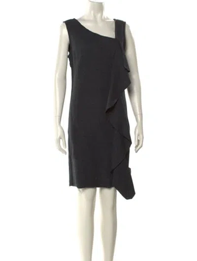 Pre-owned Tory Burch Wool Mini Dress In Gray