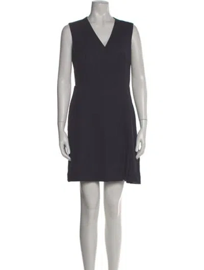 Pre-owned Tory Burch Wool Mini Dress In Gray