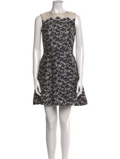 Pre-owned Tory Burch Wool Mini Dress In Neutral