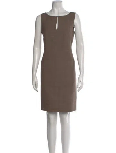Pre-owned Tory Burch Wool Mini Dress In Neutral