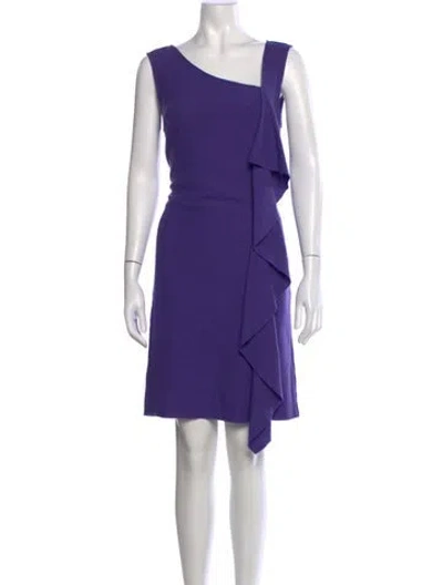 Pre-owned Tory Burch Wool Mini Dress In Purple