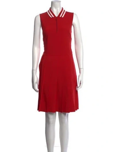 Pre-owned Tory Burch Wool Mini Dress In Red