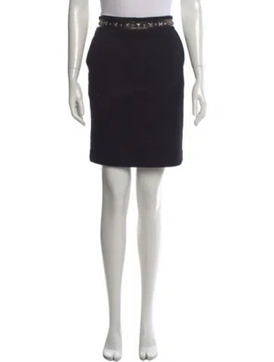Pre-owned Tory Burch Wool Mini Skirt In Black