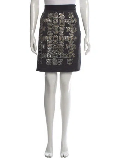 Pre-owned Tory Burch Wool Mini Skirt In Black