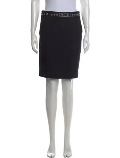 Pre-owned Tory Burch Wool Mini Skirt In Black