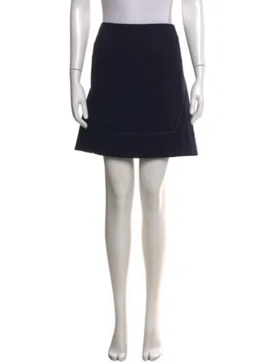 Pre-owned Tory Burch Wool Mini Skirt In Black