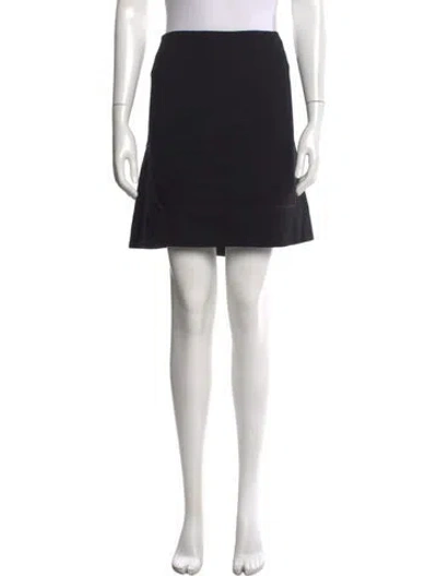 Pre-owned Tory Burch Wool Mini Skirt In Black