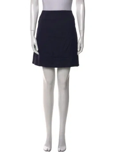 Pre-owned Tory Burch Wool Mini Skirt In Blue