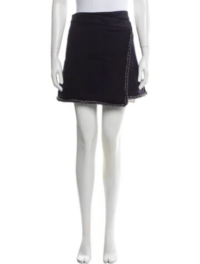 Pre-owned Tory Burch Wool Mini Skirt In Blue