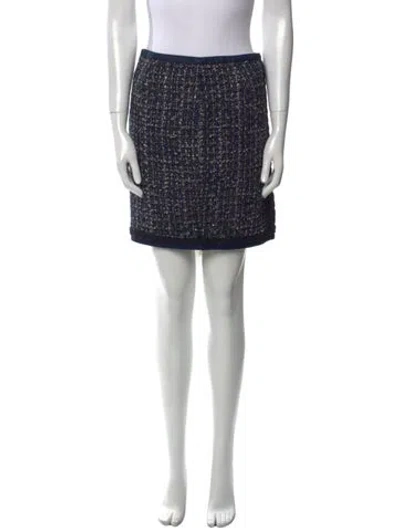 Pre-owned Tory Burch Wool Mini Skirt In Blue