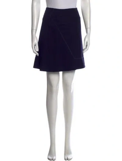 Pre-owned Tory Burch Wool Mini Skirt In Blue