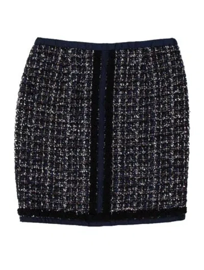 Pre-owned Tory Burch Wool Mini Skirt In Blue