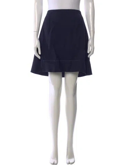 Pre-owned Tory Burch Wool Mini Skirt In Blue