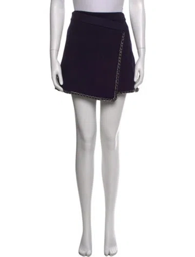 Pre-owned Tory Burch Wool Mini Skirt In Blue