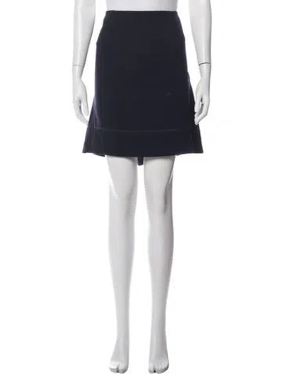 Pre-owned Tory Burch Wool Mini Skirt In Blue