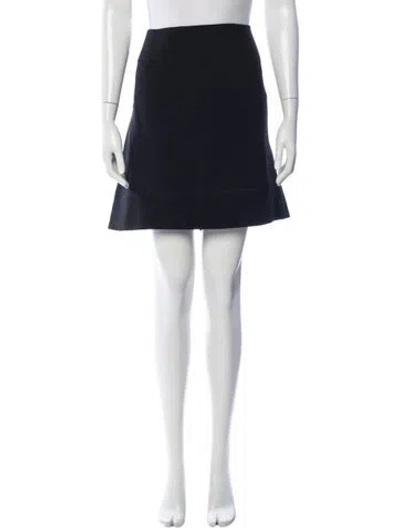 Pre-owned Tory Burch Wool Mini Skirt In Blue