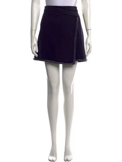 Pre-owned Tory Burch Wool Mini Skirt In Blue