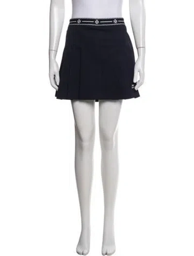 Pre-owned Tory Burch Wool Mini Skirt In Blue/white