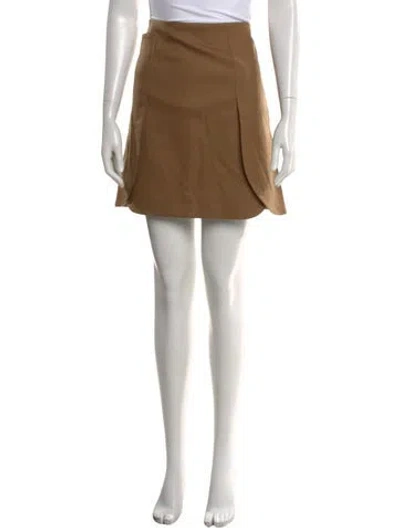 Pre-owned Tory Burch Wool Mini Skirt In Brown