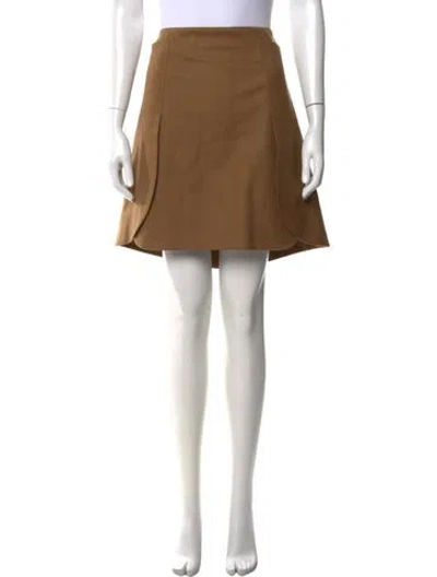 Pre-owned Tory Burch Wool Mini Skirt In Brown